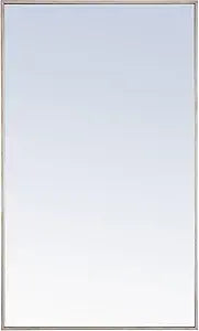 Elegant Decor Monet 40" x 24" Rectangle Metal Frame Mirror in Silver