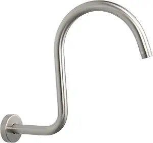 NearMoon High Rise S Shape Shower Extension Arm, Shower Head Extender Shower Arm with Flange, Standard 1/2" Connection- Bathroom Accessory, 13 Inch (Brushed Nickel)