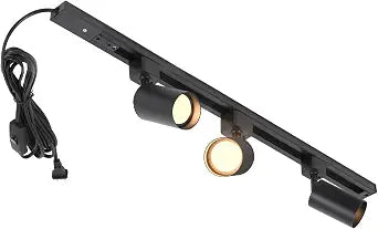 Plug in Track Lighting with Power Cord, 3-Light GU10 Track Lighting Kit with Track Rail, Modern Kitchen LED Lighting Fixtures Ceiling Wall Spot Light, 13FT Plug Cord, Black (No Bulbs)