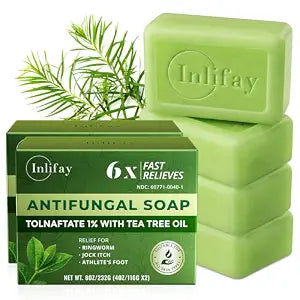 Inlifay Soap Bar for Athlete's Foot, Jock Itch & Ringworm,Body Wash for Men, Post-Workout Cleanser for Gym & Locker Room, 2-Pack