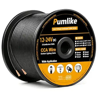 12/2 Low Voltage Landscape Wire 250ft with Spool, Outdoor Landscape Lighting Cable 12 Gauge 2 Conductors CCA, Low Voltage Wire for Landscape Lights, Direct Burial,Including Path, wall Lighting