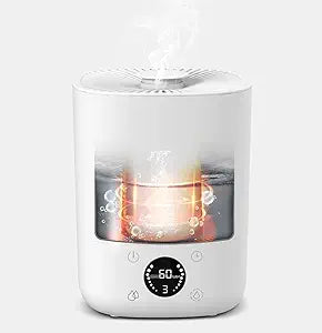 Warm Mist Humidifiers, 3.5L Humidifier with 304SS Ceramic Glaze Layer Heating Inner, Healthy Small Air Humidifier with Adjustable Constant Humidity for Bedroom