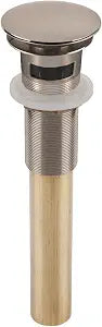 Sinkology SinkSence Bathroom Sink Pop-Up Drain, Nickel, Solid Brass, with Overflow, Push Pop-Up Stopper, Fits Standard 1.5 Inch Bathroom Sink