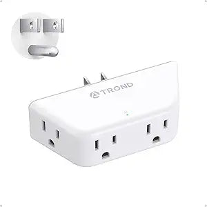 TROND Outlet Extender Surge Protector, Multi Plug Wall Outlet, White