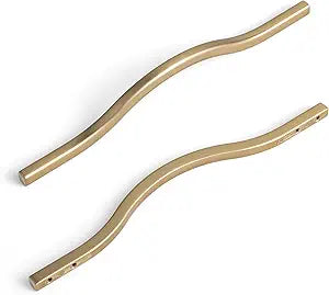 Goo-Ki Low Profile Champagne Bronze Cabinet Pulls, Double Hole Centers (6.3''/7.6'') Zinc Alloy Handle for Drawer Cupboard Wardrobe,6 Packed