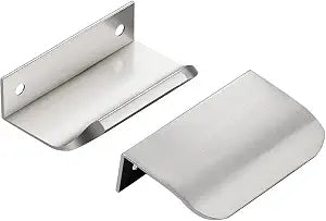 Brushed Nickel Cabinet Handles Finger Edge Pulls 3 Inch CC 6 Pack