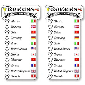 Drinking Around the World Tattoo (2-Pack) - EPCOT World Showcase Checklist Tracker