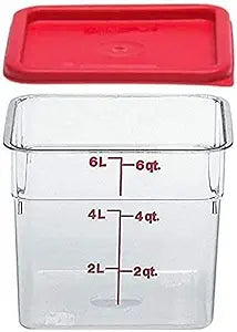 Cambro 6SFSCW135 Camsquare Food Container, 6-Quart, Polycarbonate, Clear, NSF with Lid
