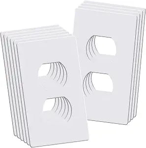 1-Gang Screwless Duplex Wall Plates, Decorative Outlet Covers, Standard Size 2.92" x 4.68" Switch Plate, No Visible Screw, Unbreakable Thermoplastic (10 Pack, Gloss White)