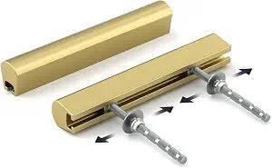 Goldenwarm 5 Pack 1-4" Gold Adjustable Cabinet Drawer Pulls for Kitchen