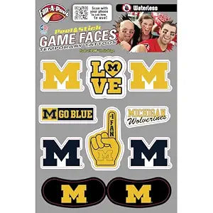 Fan-A-Peel Michigan Wolverines Waterless Temporary Peel & Stick Tattoo