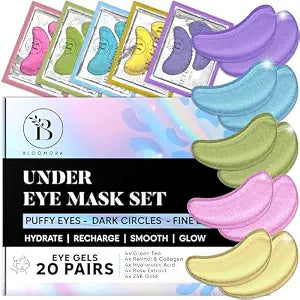 Under Eye Patches Variety Pack, Collagen Masks for Dark Circles, 20 Pairs