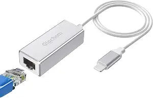 Ethernet Adapter Compatible with Lightning iOS 15,RJ45 Ethernet LAN Network Adapter for Phone Pad, 3.3ft/1MCable,10/100Mbps High Speed[Silver]