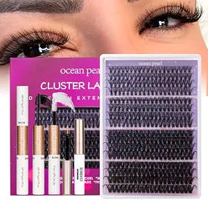 Ocean Pearl 320Pcs Lash Clusters Kit, Cluster Eyelash Extensions 12-20mm