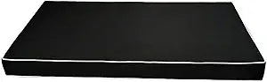 Outdoor 8" Twin Daybed Mattress Replacement Cover Water-Resistant Porch Swing Bed Cushion Cover Slipcover Daybed Fitted Sheet with Piping (Only Cover) (Black, 75398in)
