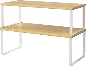 NEX Bamboo Cabinet Organizer Shelf, Kitchen Counter Shelves Set of 2