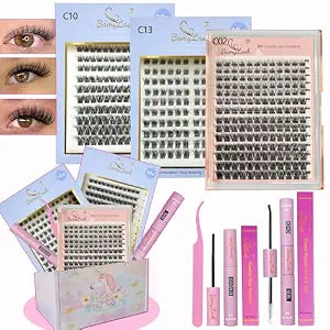 BAMYLASH 3 Boxes Lash Clusters Kit 8-16mm, Natural Eyelash Clusters Lash