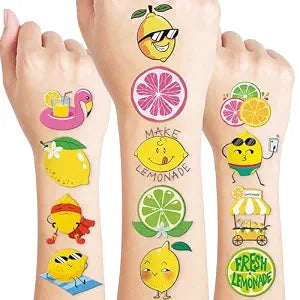 120 PCS Lemon Pre-Cut Temporary Tattoos for Kids