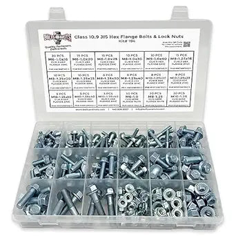 Grade 10.9 JIS Hex Flange Bolts Frame Cap Screws Zinc Class M6 M8 M10 J.I.S. Assortment Kit
