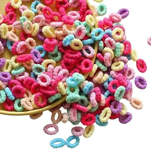 500 PCS Cotton Hair Ties for Babies & Kids No-Crease, Gentle Hair Elastics for Girls & Toddlers Soft Ponytail Holders for Thin & Thick Hair, Small Hair Accessories Rubber Hair Elastics (Multicolored)