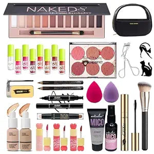 All in One Full Makeup Kit for Women, Makeup Set for Women&Beginner,Eyeshadow, Foundation, Lipsticks, Eyeliner, Mascara, Brow Soap Make Up Gift Set for Women Teen Makeup Kit For Girl (A2-02N)