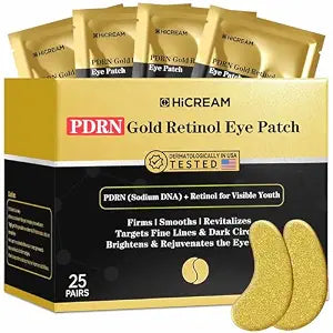 PDRN Under Eye Patches, 25 Pairs Retinol & Caffeine Eye Mask, Collagen Hydrating Eye Pads for Dark Circles, Puffy Eyes & Wrinkles – Eye Treatment Skincare Gift for Men & Women