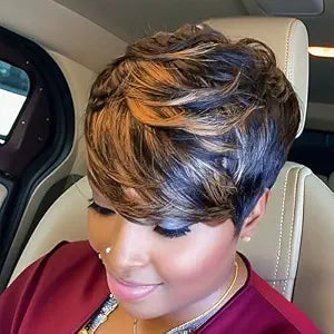Short Wigs for Black Women Brown Pixie Cut Wig Short Pixie Cut Hair Wig