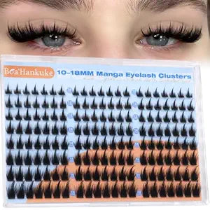 Manga Lash Clusters with Spikes Wispy Cluster Eyelash Extensions D Curl Spiky Cluster Lashes 10-18MM Eyelash Clusters Volume&Anime Individual Lashes for Fairy Eyelash Look