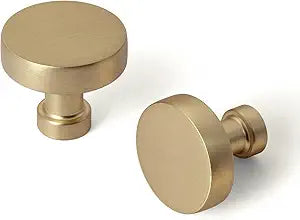 Goo-Ki 6 Pack Champagne Bronze Drawer Knobs Zinc Alloy Cabinet Hardware - Modern Simple Bar Cabinet Knobs Single Hole/Screw Kitchen Cabinet Pulls Solid Dresser Handles