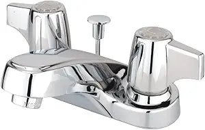Kingston Brass KB160 Vista Twin Canopy Handles 4-Inch Centerset Lavatory Faucet with Non-Metallic Pop-Up, Polished Chrome