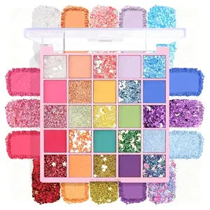 DAGEDA 25 Colors Colorful &Glitter Eyeshadow Palette, Eye Glitter Makeup