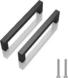 20 Pack 3 Inch (76mm) Hole to Hole Center Matte Black Cabinet Pulls Stainless Steel Kitchen Cabinet Handles - Square Dresser Handles Drawer Pulls