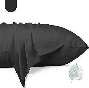 100% Mulberry Silk Pillowcase 2 Pack,King Size Silk Pillow Cases for Hair and Skin,Silky Smooth Bed Pillow Cover with Hidden Zipper,Natural Silk Pillow Case Set of 2 (Black, King 20X36)