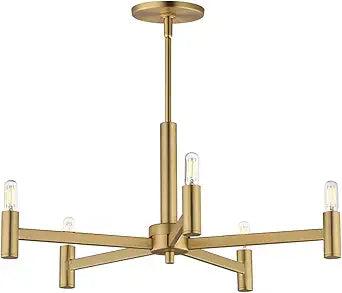 Five-Light Natural Aged Brass Chandelier by Maxim