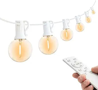 G40 String Lights for Outside 100FT with 100+4 Bulbs 2200K Warm White, Remote & Dimmer, Bistro Lights with 3 Light Modes & Timing,Paio Lights Outdoor for Patio Backyard Gazebo Pergola Caf