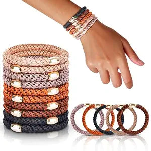 FORENEE 10Pcs Hair Ties for Thick Hair, No Damage - Neutral