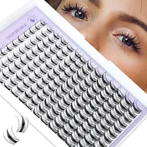 Manga Lash Clusters 10-18mm Natural Lashes Cluster Eyelash Extensions 154pcs Fairy Individual Cluster Lashes Wispy for DIY Lash Extension Wet-Look Lash Extension