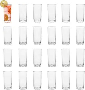 Highball Glasses Set of 24-8oz Tall Water Glasses for Mojito, Whiskey, Cocktails - Clear Drinking Glassware for Kitchen - Tall Drinking Glasses Set for Mixed Drinks (Glass, 24PCS8OZ)