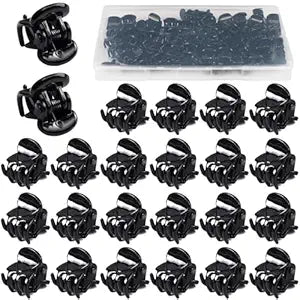 JANYUN 48Pcs Mini Hair Claw Clips, Black Tiny Hair Clips Hairstyle