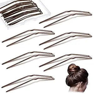 Waydress 36 Pieces 3 Inches U Shaped Hair Pins for Buns Bobby Pins
