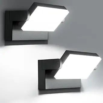 Juyace 2-Pack 60W LED Wall Pack Light, 6000LM Hardwired Outdoor Security Lights (No Motion Sensor/Photocell), IP65 360 Adjustable, Milky White Lens for Garage, Patio, Entryway (Medium Areas Only)