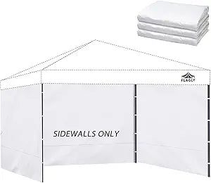 Instant Canopy Sidewalls for Pop Up Canopy Tent, 300D Waterproof Material for Outdoor Events, Vendor Booths, and Privacy (Sidewalls Only) (White, 12x12ft-3pcs)