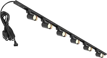 Plug in Track Lighting with Power Cord, 6-Light LED Track Lighting Kit with Track Rail, Modern Kitchen GU10 Track Lighting Fixtures Plug in Ceiling Light with 13FT Plug Cord, Black (No Bulbs)