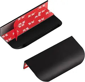 5 Pack Adhesive Edge Finger Pulls for Cabinets Black 3.15" Length
