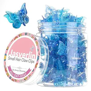 JASVERLIN Blue Butterfly Hair Clips, Y2K 90s Hair Accessories 50 Pcs