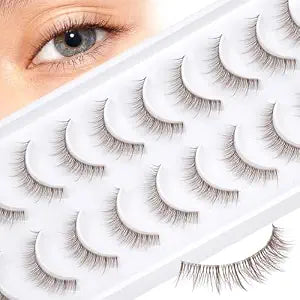 Brown False Lashes Strips Natural Look 10mm False Eyelashes 02