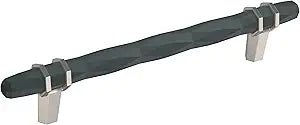 Amerock | Cabinet Pull | Black Bronze/Satin Nickel | 6-5/16 inch (160 mm) Center-to-Center | London | 1 Pack | Drawer Pull | Drawer Handle | Cabinet Hardware
