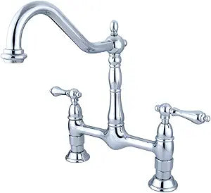 Kingston Brass KS1171AL+ Heritage 8-Inch Kitchen Faucet without Sprayer, Polished Chrome