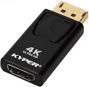 Kyper USKyper-504K (1 Pack) 4K DisplayPort to HDMI Adapter 24K Gold Plated Uni-Directional DP to HDMI Passive Adapter Connector Compatible with HP, NVIDIA, Dell, PC, Laptop, Monitor, HDTV, Projector