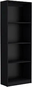 Tuhome Home Bookcase with Four Spacious Open Shelves Offering Modern Display Space for Books, Collectibles and Decorative Items with Contemporary Design and Durable Engineered Wood Construction